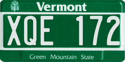 VT license plate XQE172
