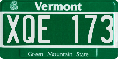 VT license plate XQE173