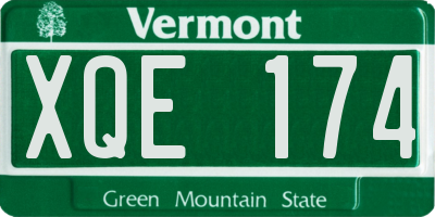 VT license plate XQE174