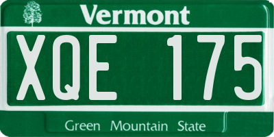 VT license plate XQE175