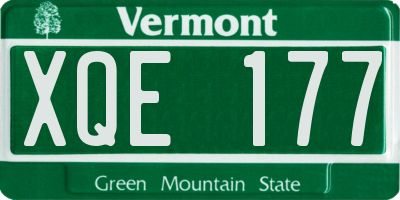 VT license plate XQE177