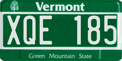 VT license plate XQE185
