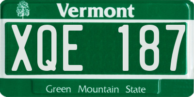 VT license plate XQE187
