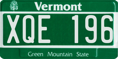 VT license plate XQE196