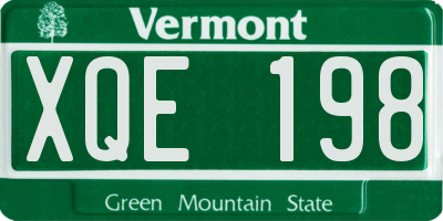 VT license plate XQE198