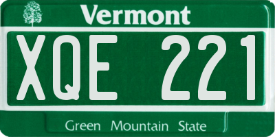VT license plate XQE221