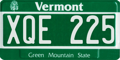 VT license plate XQE225