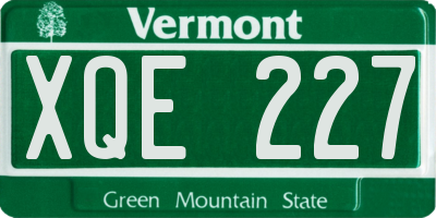 VT license plate XQE227