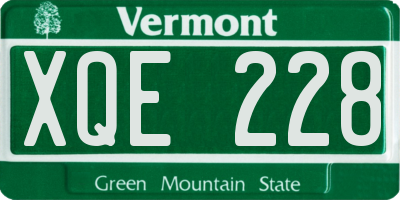 VT license plate XQE228