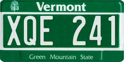 VT license plate XQE241