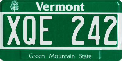 VT license plate XQE242
