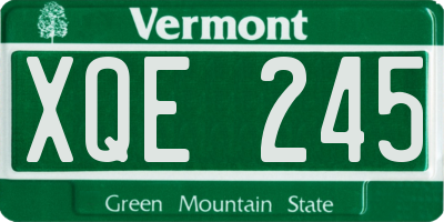 VT license plate XQE245