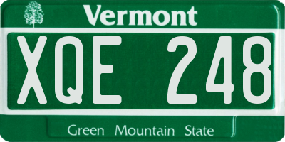 VT license plate XQE248