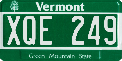 VT license plate XQE249