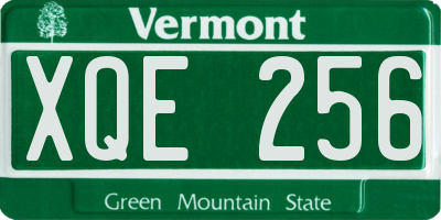 VT license plate XQE256