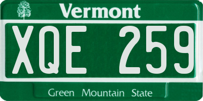 VT license plate XQE259