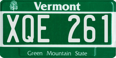 VT license plate XQE261
