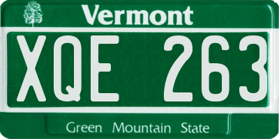 VT license plate XQE263