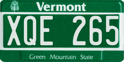 VT license plate XQE265