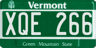 VT license plate XQE266