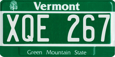 VT license plate XQE267