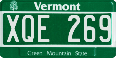 VT license plate XQE269