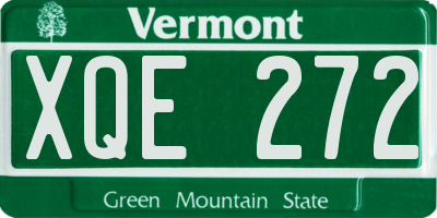 VT license plate XQE272