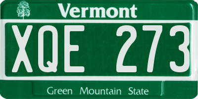 VT license plate XQE273