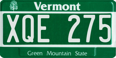 VT license plate XQE275