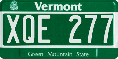 VT license plate XQE277
