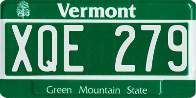VT license plate XQE279