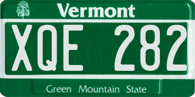 VT license plate XQE282