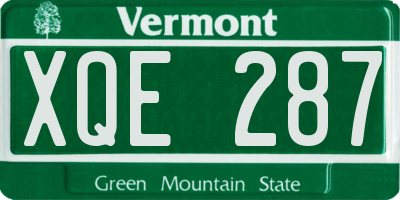 VT license plate XQE287
