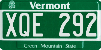VT license plate XQE292