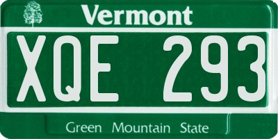 VT license plate XQE293