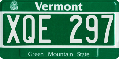 VT license plate XQE297