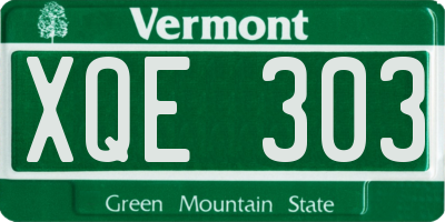 VT license plate XQE303