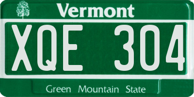 VT license plate XQE304