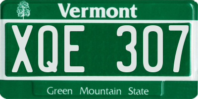 VT license plate XQE307