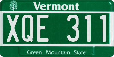 VT license plate XQE311