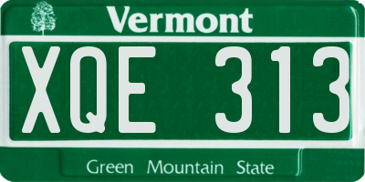 VT license plate XQE313