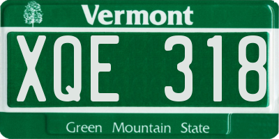 VT license plate XQE318