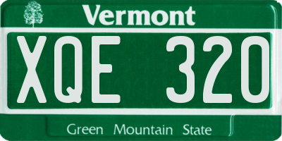 VT license plate XQE320