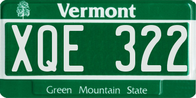 VT license plate XQE322