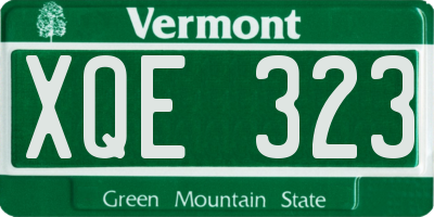VT license plate XQE323