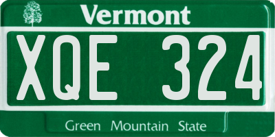 VT license plate XQE324