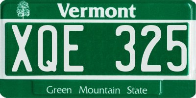 VT license plate XQE325