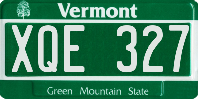 VT license plate XQE327