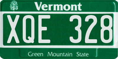 VT license plate XQE328
