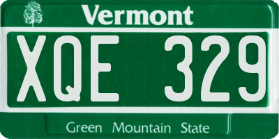 VT license plate XQE329